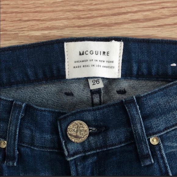 McGuire Highrise flare denim. Size 26. Raw hem. Fabric is amazingly comfortable. - Picture 5 of 6